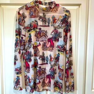 Mesh graphic undershirt, size small